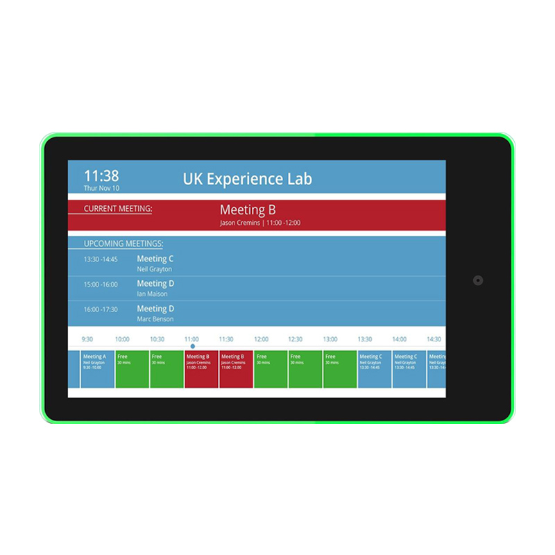 แท็บเล็ตพีซีติดผนัง Android ขนาด 15.6 นิ้ว พร้อมแถบไฟ LED Quad Core RK3566 สำหรับจองห้องประชุม