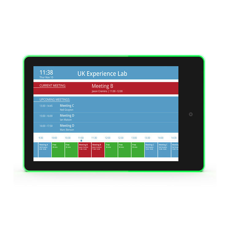10.1 นิ้ว ห้องประชุม แอนดรอยด์ แท็บเล็ต RK3399 NFC POE Meeting Room Scheduler แท็บเล็ต PC พร้อมไฟ LED
