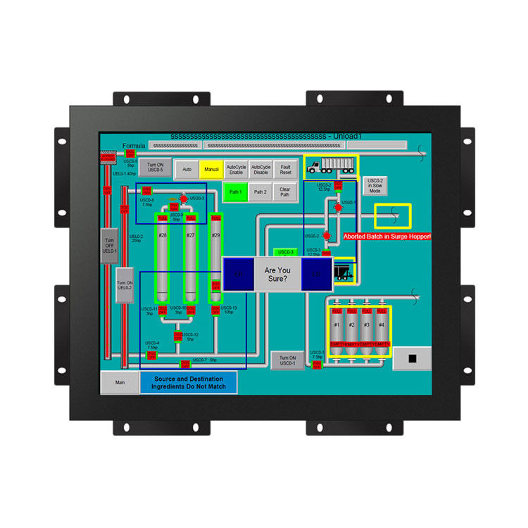 12" SVGA Kiosk Touch Screen Monitor กรอบเปิดจอ LCD 350cd/m2