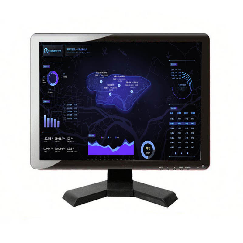 Hopestar 15 นิ้ว LCD CCTV Monitor พร้อม BNC, USB, HDMI Input ภาพแสดงความละเอียดสูง
