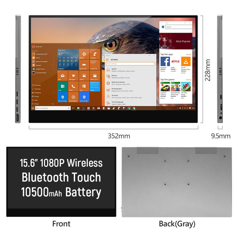 IPS โทรทัค Hopestar Monitor 15 นิ้ว USB ประเภท C HDMI Inputs สําหรับ PS4 Switch